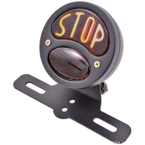 Luz trasera vintage de 12 V CC, luz de freno con soporte para matrícula, universal para motocicletas Yamaha. (1/5)