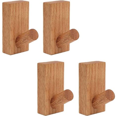 Crochets muraux décoratifs en bois à fixation adhésive (1/5)