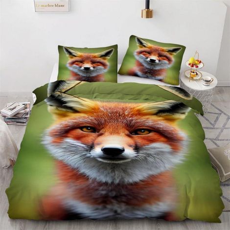 Bettwäsche-Set Fuchs 135x200 cm 2-teilig Mikrofaser mit Reißverschluss