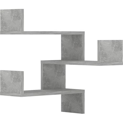 Maison Exclusive - Wand-Eckregale 2 Stk. Betongrau 40x40x50 cm Ho (1/5)