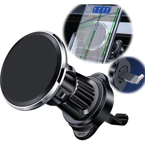Soporte para teléfono de coche, soporte magnético para teléfono de coche, soporte magnético para teléfono de coche, rejilla de ventilación, soporte giratorio de 360° para smartphone de coche (1/4)