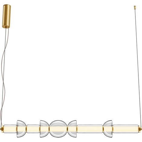 Maytoni Cosmo Plafonnier suspendu de bar moderne en laiton 3000 K 4800 lm abat-jour en verre