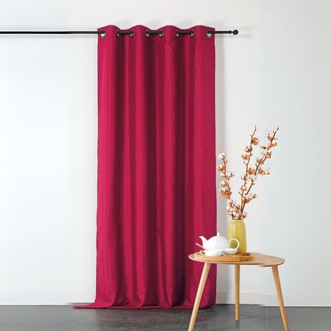 Rideau ignifugé en toile demi natté non feu M1 Fuchsia 135x240 cm (1/3)