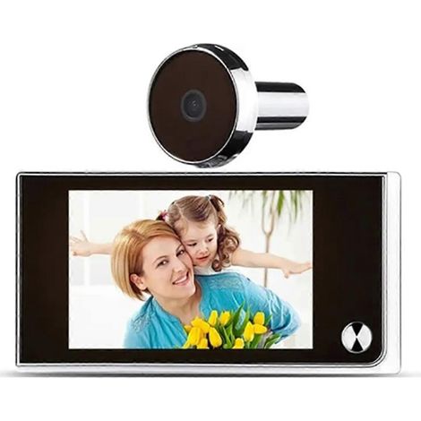 [RM] Sonnette vidéo numérique avec judas de porte de 3,5 pouces, écran LCD 120°, 2 millions de pixels HD, vision œil de chat-AquaForge