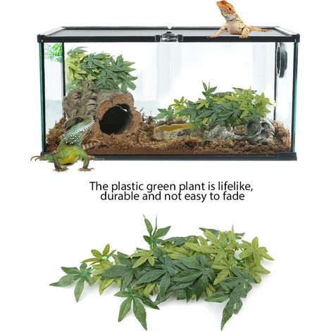 Aquarium Artificiel Plantes et Lianes pour Décoration de Terrarium - Imitation Feuilles d'Épipremnum 40cm (1/5)