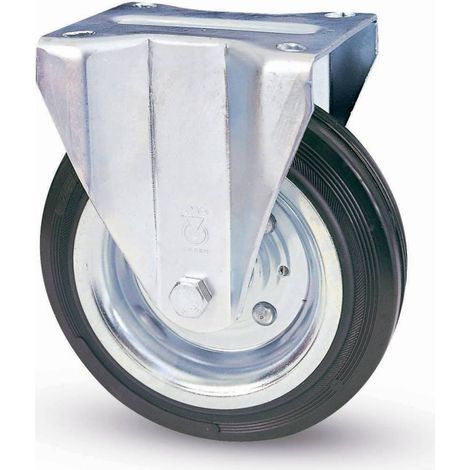 RUOTA INDUSTRIALE D 100 MM GOMMA 80/A PIASTRA FIS