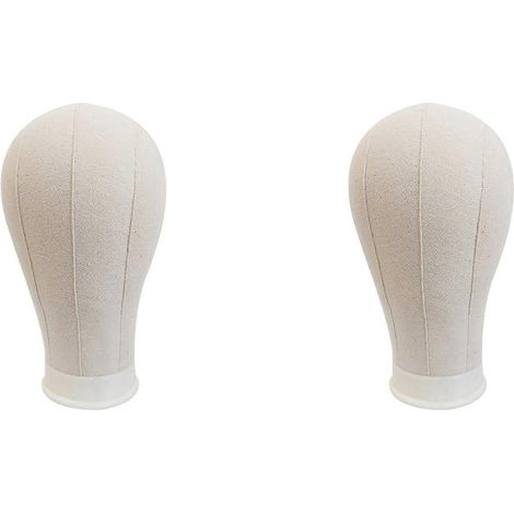 Set aus 2 Schaufensterpuppenköpfen aus Canvas, 58 cm (23 Zoll), zur Herstellung und Präsentation von Spitzenperücken mit Haarverlängerungen. (1/5)