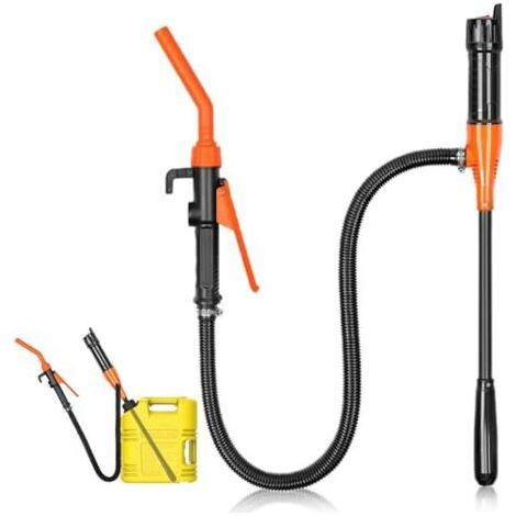 Pompe à carburant multifonction à piles jusqu'à 9 litres (2,4 GPM) par minute Pompe portable pour essence, diesel, eau, carburant (Orange)