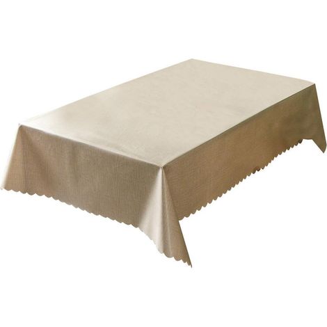Nappe imperméable PVC 140x240 cm Marron Rectangulaire pour Cuisine & Table à manger
