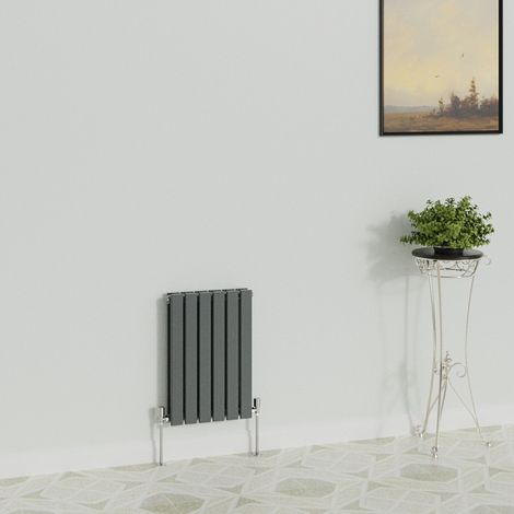 WarmeHaus Horizontal 600x408mm Flat Radiator Anthracite Double (1/5)