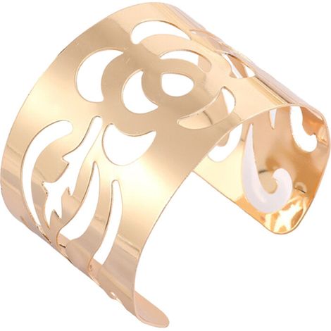 Bracelet manchette large réglable Bracelet manchette large-Rose