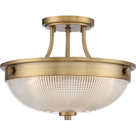 Elstead Mantle - 2 Light Semi-Flush - Verwittertes Messing, E27 (1/5)