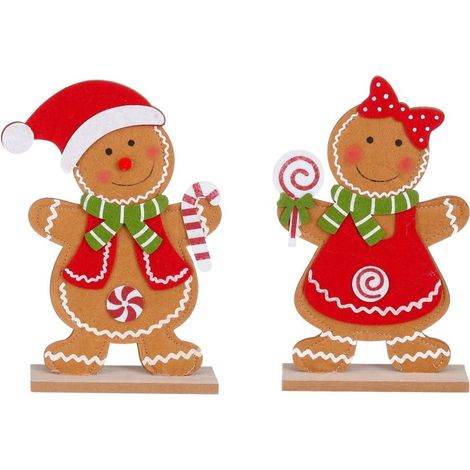 Mica Decorations Dekofiguren Pfefferkuchen 25 cm 2-fach sortiert Dekofigur