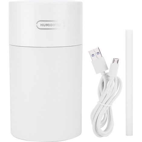 Mini-USB-Luftbefeuchter 270 ml mit farbigem Licht für Auto, Büro und Schlafzimmer – Weiß (1/5)