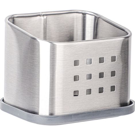 Ahlsen rangement cuisine pour éponge, accessoire cuisine pour éponge, grattoir vaisselle ou savon, argenté mat (1/5)