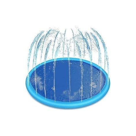 Water Jet Mat for Dogs Swimming Pool for Pets Foldable Summer Outdoor Play Mat for Sprinkling for Puppies, Small Dogs, Cats (150 cm) (1/2)