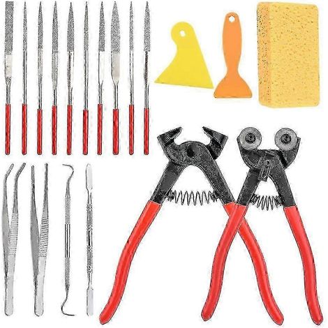 Kit d'outils de mosaïque 19 pièces, outils de coupe professionnels pour mosaïque de verre et de céramique (1/5)