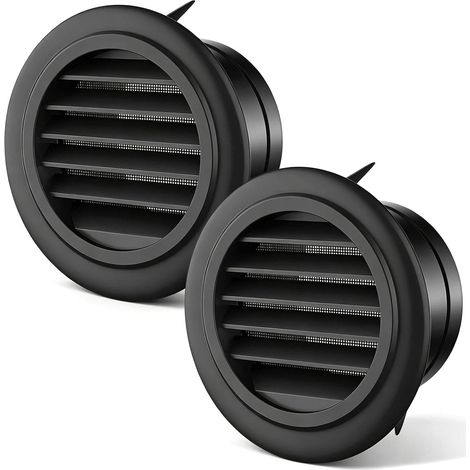 2 Pièces Grille de Ventilation, Ventilation Grilles Ronde 75 mm Grille D'évacuation D'air Plastique ABS, Grilles Aeration Ronde avec Moustiquaire, pour Chambre, Cuisine, Bureau (1/5)