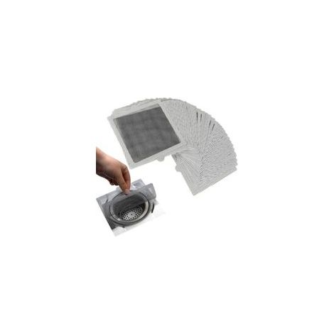40 Einweg-Haarfilter zum Aufkleben für die Dusche, 15 x 15 cm, flexibler Schutz für Waschbecken und Abflüsse, verhindert Verstopfungen – KZQ