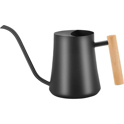 Arrosoir en Acier Inoxydable, 1000ML(35 oz) Jardin Metal Petit Arrosoir d'intérieur à Long Bec, Poignée en Bois Metal Plante Watering pour Maison, Bonsaï, Fleurs D'extérieur - Noir (1/5)