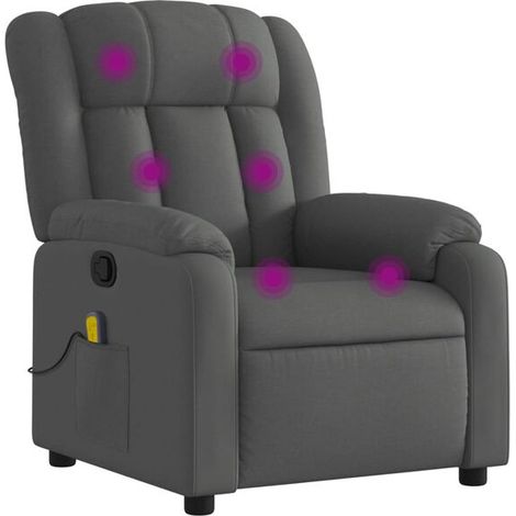 fauteuil de massage inclinable en tissu gris foncé (1/5)