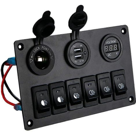 Panneau de commande multiple avec affichage numérique LED 12V-24V pour camping-car, camion, bateau et SUV (1/4)
