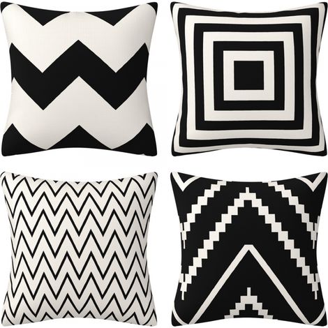 4 Pcs Housses de Coussin 45 x 45 cm, Carré Décoratif Taie d'oreiller Canapé Housse Lin Décoration Maison pour Chambre Salon Bureau (1/5)