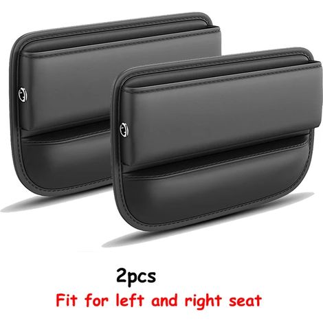 (2 pièces A) Porte-gobelet universel en cuir pour siège auto, compartiment latéral pour siège conducteur avant, organisateur de rangement pour l'espace entre les sièges. (1/5)