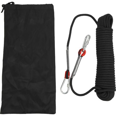 Corde statique 8mm pour escalade et alpinisme, 20m - Rope d'aventure en plein air noir (1/5)