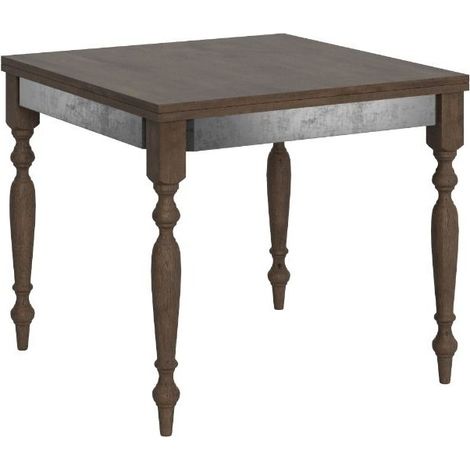 Table extensible carrée 4 à 8 places L 90 à 180cm bois noyer Romencia (1/5)