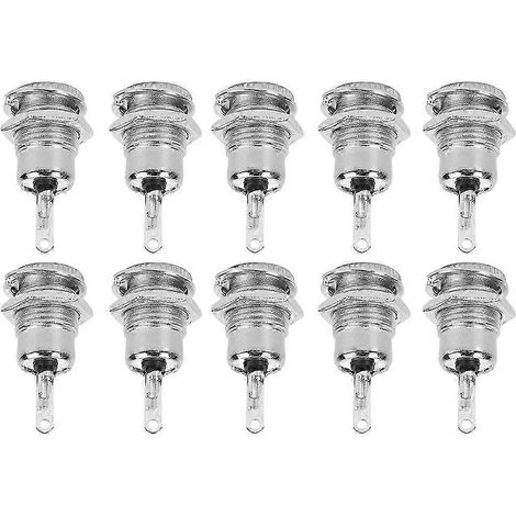 10 Connecteurs DC099 Prise Femelle Jack Alimentation 10A Métal Panneau Montage Fileté Lot de 10 (1/4)