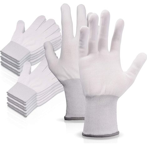 Lot de 6 paires Gants de travail,Nylon,Sans coutures,Antidérapants,Atelier automobile (1/5)