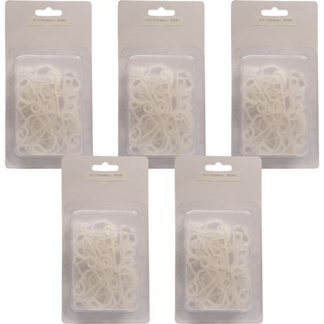 OFFERTA 5 CONFEZIONI 24 GANCETTI BIANCHI PER PALLINE DI NATALE