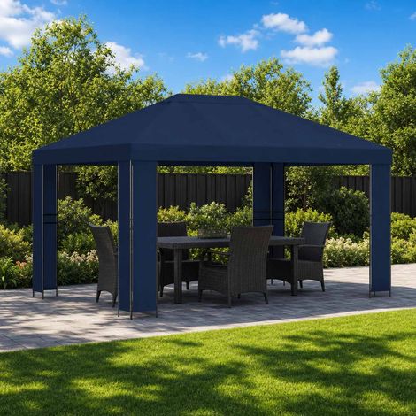 vidaXL Gazebo 4 × 3 m Blu Poliestere e Acciaio 190 gsm (1/4)
