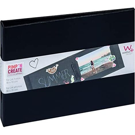 Lot de 2 mini albums photos à personnaliser - Pour 24 photos 10 x 15 ou 13x18 cm - Noir - Livraison gratuite (1/5)