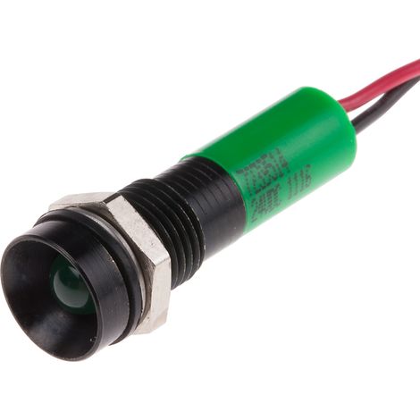 Voyant LED lumineux Vert RS PRO, dia. 8mm, 24V c.c., IP67 ( Prix pour 1 )