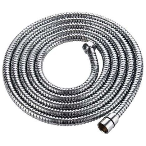 Flexible de douche 3m avec double protection anti-torsion Flexible de douche de haute qualité Tube en acier inoxydable Anti-torsion extrêmement flexible 1/2 pouce chromé