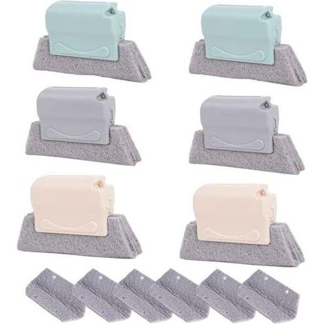 6 pièces, Brosse multifonctionnelle pour joints étroits – Idéale pour nettoyer les fentes de fenêtres, gouttières et interstices difficiles d’accès – Livrée avec 6 chiffons lavables (1/5)