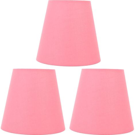3 pièces abat-jour en tissu innovant E14 Type d'intervention abat-jour en tissu moderne cache-poussière pour chambre à coucher chevet rose (1/4)