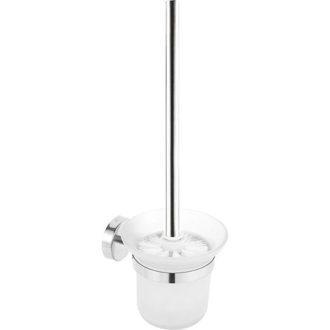 Brosse Toilettes WC, Balai Toilette, Balayette WC Suspendu et Supports, Toilet Brush Murale, Porte Brosse Toilette Mural, Salle de Bain Accessoire Nettoyage, avec Bol en Verre (1/5)