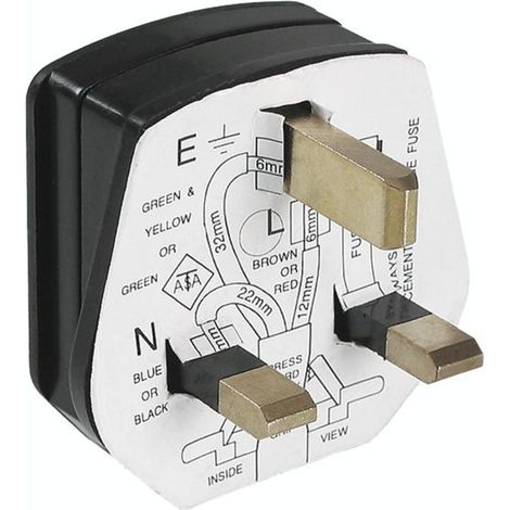 Bachmann 910.176 Fiche électrique mâle avec terre plastique 250 V noir IP20 (1/2)