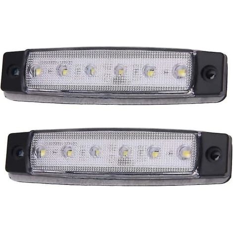 Feux de position de remorque à 6 LED 12 V, feux arrière, feux de gabarit latéraux, clignotants, éclairage du tableau de bord (blanc) (1/5)