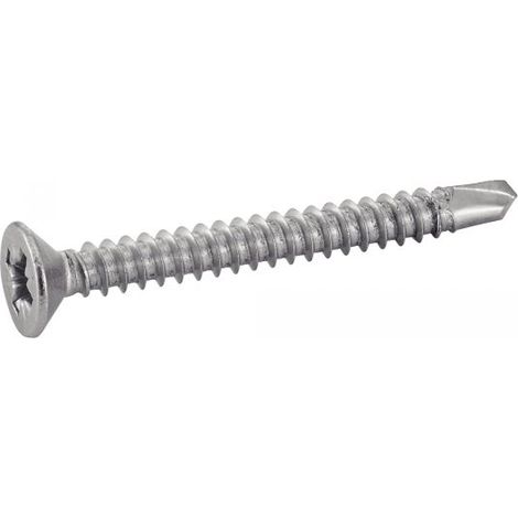 Vis autoperceuse tête fraisée pozidriv inox A2 pour aluminium, diamètre 4,2 mm, longueur 31,7 mm, boîte de 200 vis