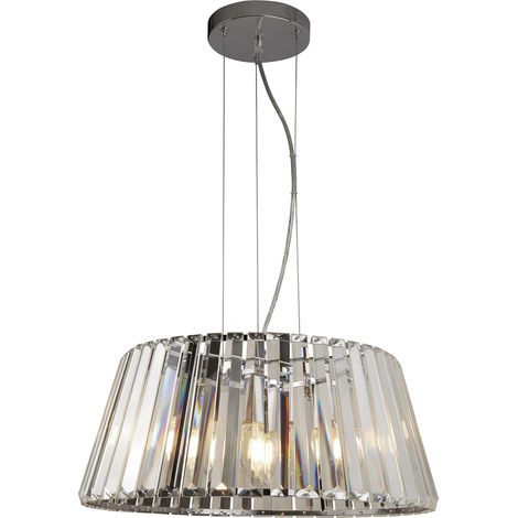 Lampadario Contemporaneo Tiara Acciaio Cromo Vetro Trasparente 5 Luci E14 (1/5)