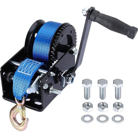 Mini Treuil Manuel Portable 1000 kg avec Sangle de 10 m en Polyester (1/5)