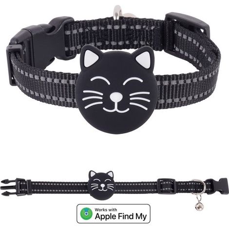 Traceur GPS pour chat, sans abonnement, compatible iOS, étanche (IP68), pile CR2032 (autonomie supérieure à 1 an), collier en nylon ajustable (1/5)
