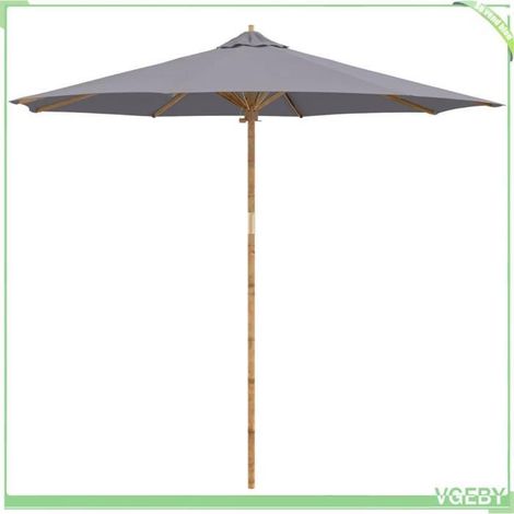 Parasol de jardin - FAFEICY - 4108088 - Gris foncé - Ø 270 cm - Bambou (1/5)
