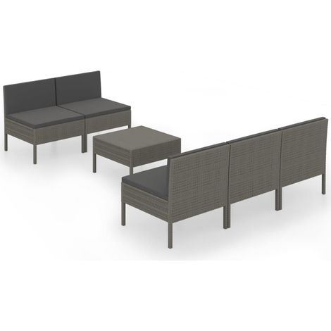 Maison Exclusive - 6-tlg. Garten-Lounge-Set mit Auflagen Poly Rat