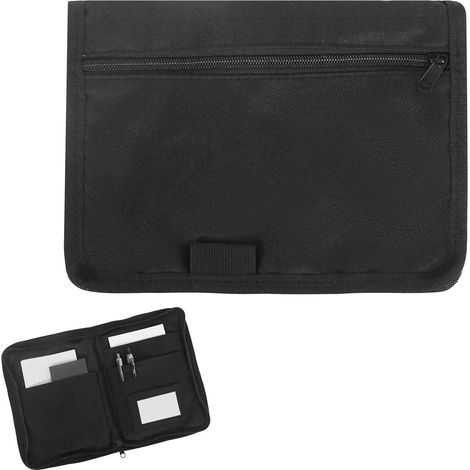 Porte-documents pour véhicule en tissu Oxford avec organiseur de boîte à gants - Emplacement séparé pour cartes et grandes poches extérieures pour permis de véhicule, voyages