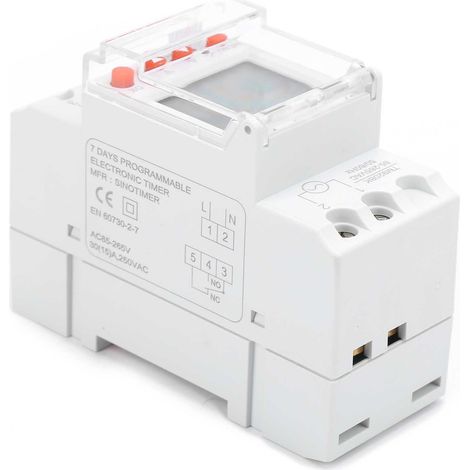 Minuterie programmable analogique pour maison connectée, montage sur rail DIN, 85-265 V, 30 A (1/5)